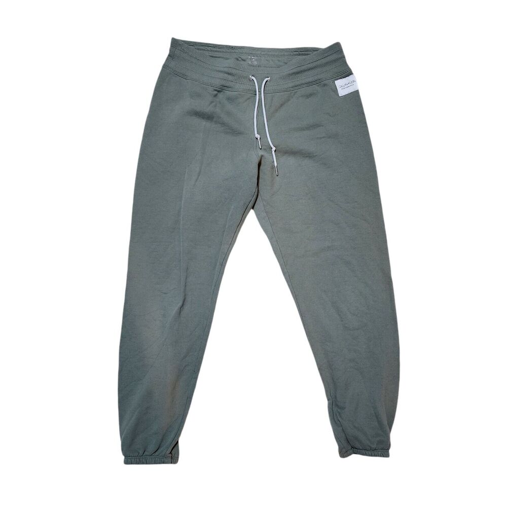 Calvin Klein Women's Sweatpants Green Size Large Cotton Blend